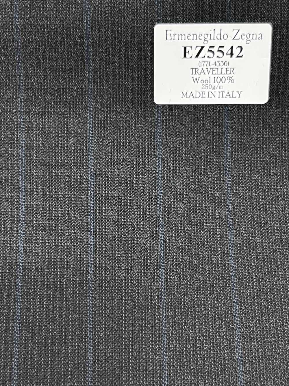 EZ5542 Ermenegildo Zegna TRAVELLER グレー×サックス ストライプ[生地] 細井商事株式会社
