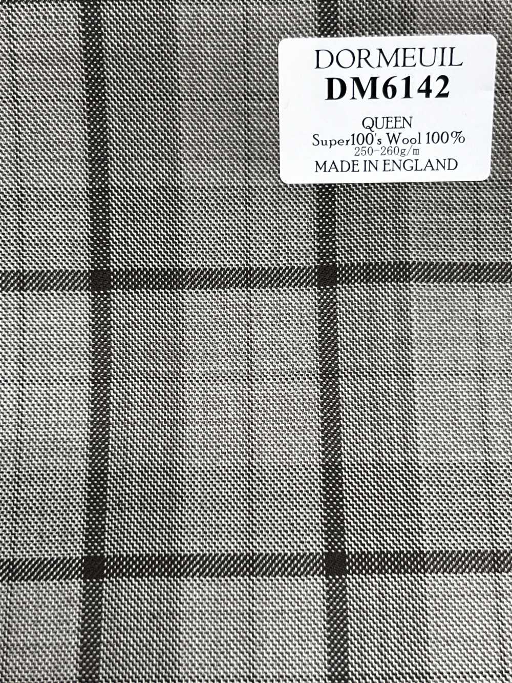 DM6142 DORMEUIL QUEEN Super100's ベージュ×ブラック チェック[生地] 細井商事株式会社