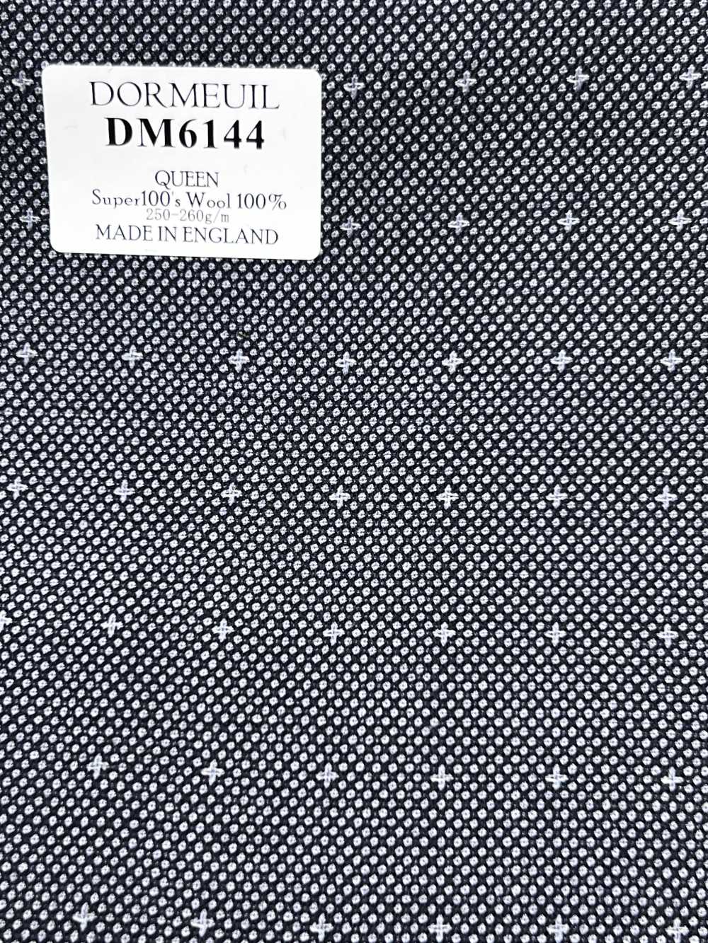 DM6144 DORMEUIL QUEEN Super100's ブラック×ホワイト 刺子柄[生地] 細井商事株式会社