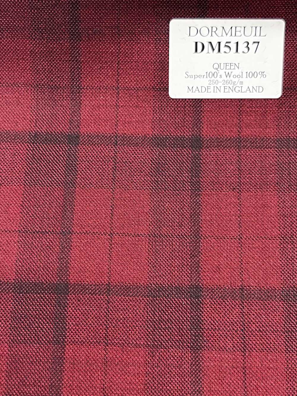 DM5137 DORMEUIL QUEEN Super100's レッド チェック[生地] 細井商事株式会社