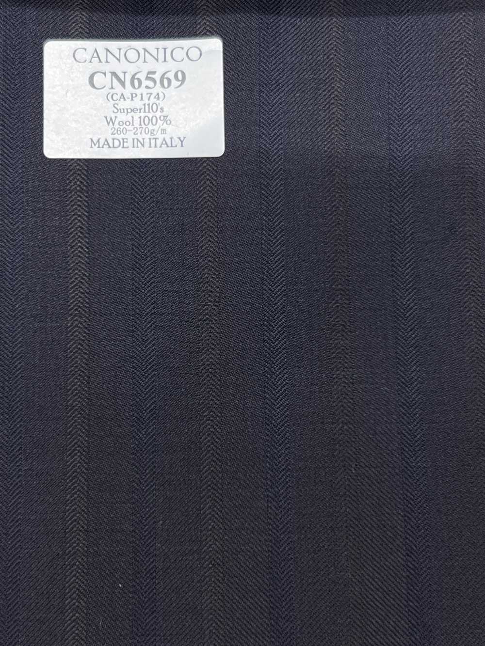 CN6569 CANONICO Super110's チャコール ストライプ[生地] 細井商事株式会社