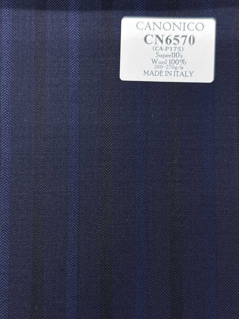 CN6570 CANONICO Super110's ネイビー ストライプ[生地] 細井商事株式会社
