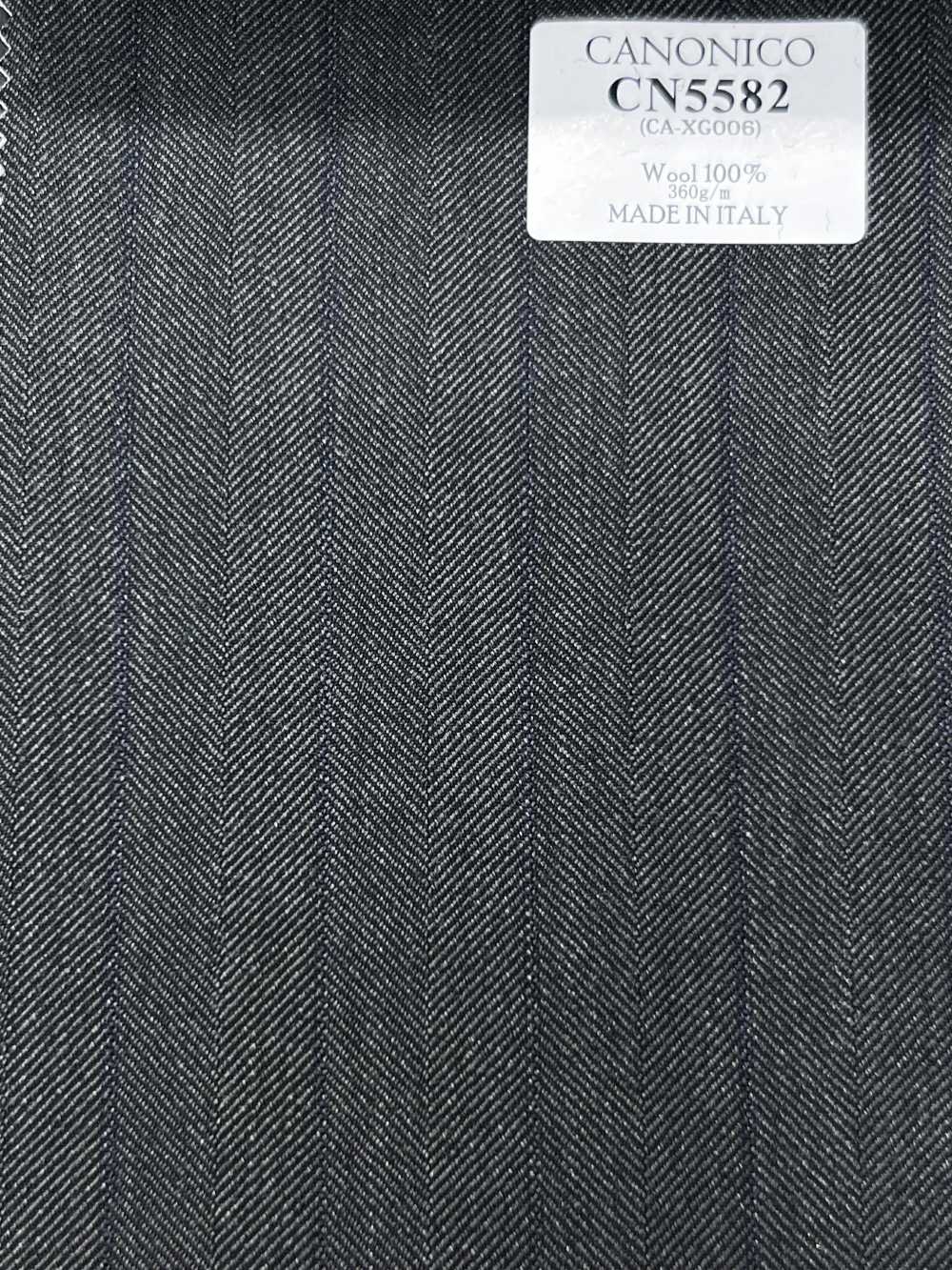 CN5582 CANONICO Super110's グリーン×ネイビー ストライプ[生地] 細井商事株式会社