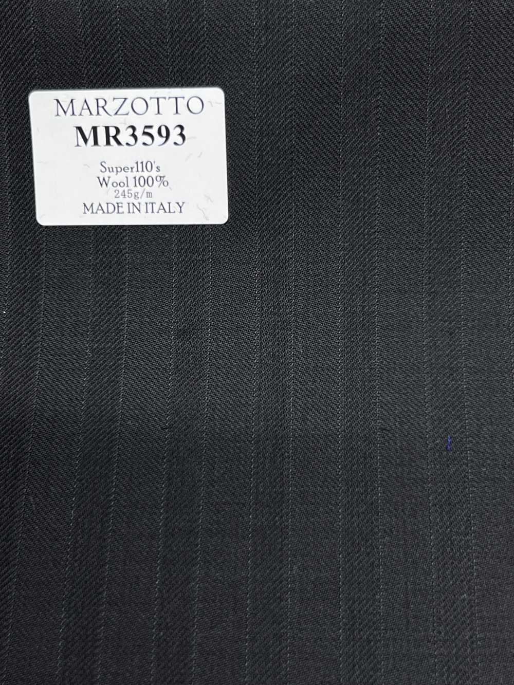 MR3593 MARZOTTO Super110's 黒 ストライプ[生地] 細井商事株式会社
