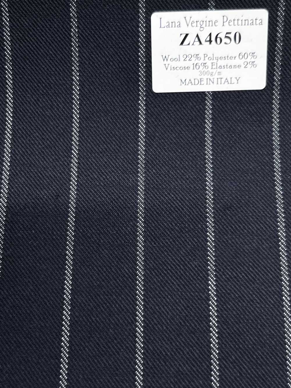 ZA4650 Lana Vergine Pettinata ネイビー×ホワイト ストライプ[生地] 細井商事株式会社