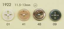 1922 DAIYA BUTTONS 変わり4ツ穴 貝調ポリエステルボタン