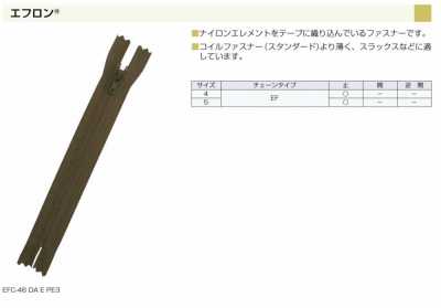 4EFC エフロン® ファスナー 4サイズ 止