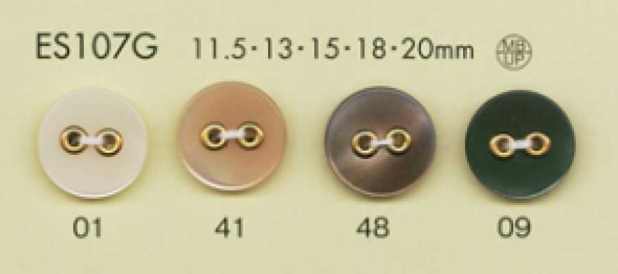 ES107G DAIYA BUTTONS 飾り2ツ穴 貝調ポリエステルボタン