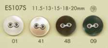 ES107S DAIYA BUTTONS 飾り2ツ穴 貝調ポリエステルボタン