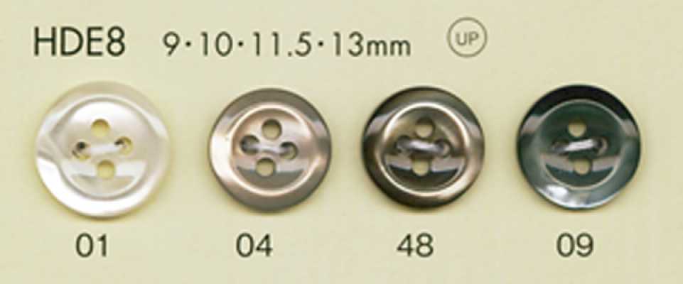 HDE8 DAIYA BUTTONS 耐衝撃HYPER DURABLE""シリーズ 貝調ポリエステルボタン""
