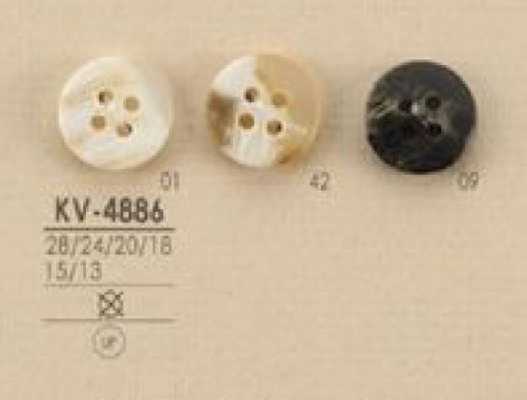 KV4886 水牛調 4つ穴 ポリエステル ボタン