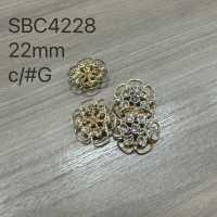 SBC4228 ガラス/ハイメタル製 半丸カン足ボタン アイリス サブ画像