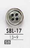 SBL17 黒蝶貝製 表穴4つ穴ボタン 無色