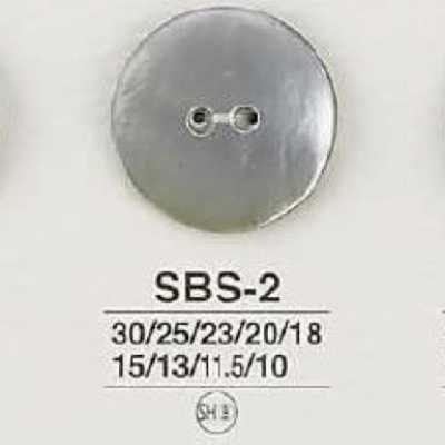 SBS2 黒蝶貝製 表穴2つ穴ボタン