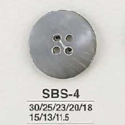 SBS4 黒蝶貝製 表穴4つ穴ボタン
