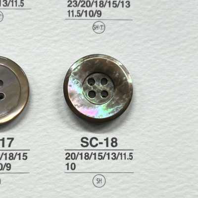 SC18 天然素材 貝製 ４つ穴つや有りボタン