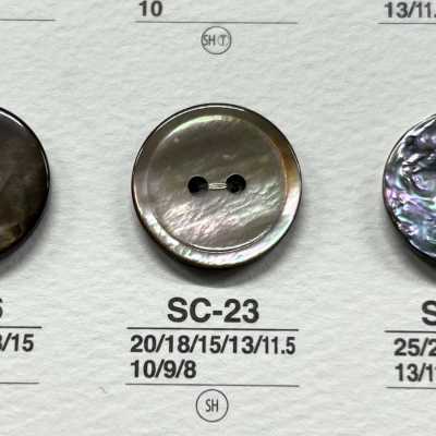 SC23 天然素材 貝製 表穴2つ穴 つや有りボタン