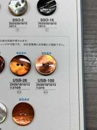 USB100 天然素材 染色 黒蝶貝製 表穴2つ穴 つや有りボタン アイリス サブ画像