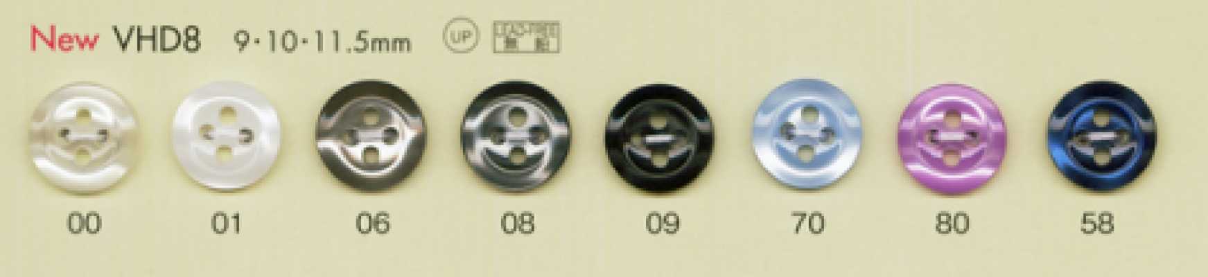 VHD8 DAIYA BUTTONS 耐衝撃HYPER DURABLE""シリーズ 貝調ポリエステルボタン""