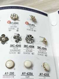 SBC4208 花モチーフ メタルボタン アイリス サブ画像