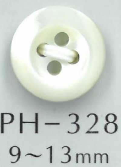 PH328 4穴丸エッジ貝ボタン