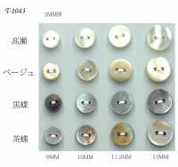 T1043 3mm厚2穴フラット貝ボタン 阪本才治商店 サブ画像