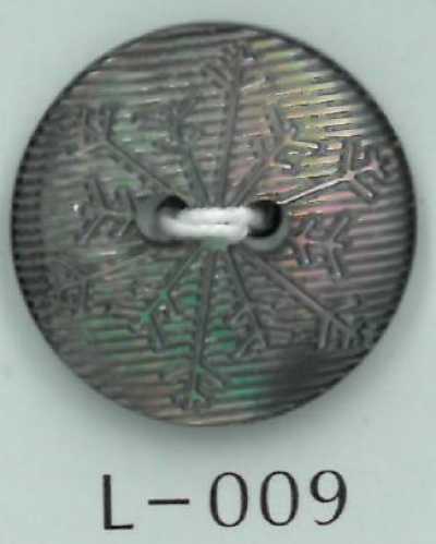 L-009 2穴雪の結晶刻印貝ボタン
