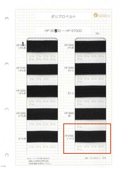 HP37000 ポリプロベルト 1.5MM厚
