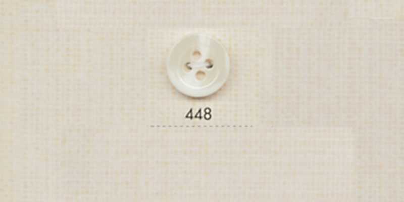 448 DAIYA BUTTONS 四つ穴水牛調ポリエステルボタン(白)