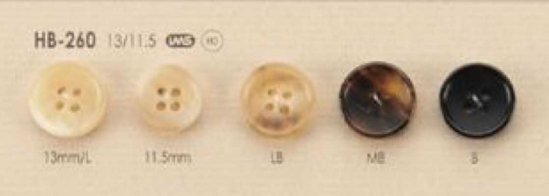 HB-260 天然素材 小さめ 水牛 4つ穴 ボタン