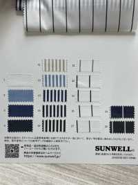 14260 先染コットン/ライクラウエザーストレッチシャンブレー&ストライプ[生地] SUNWELL(サンウェル) サブ画像