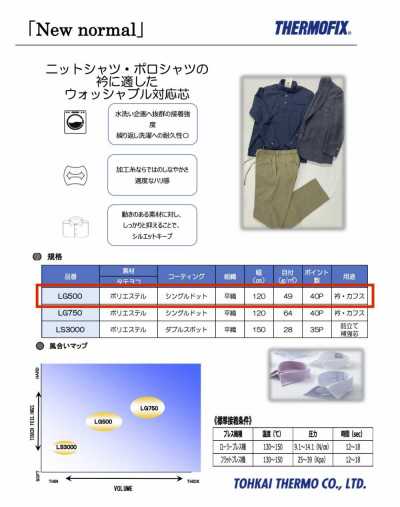 LG500 サーモフィックス® 【New Normal】LGシリーズ シャツ衿接着芯