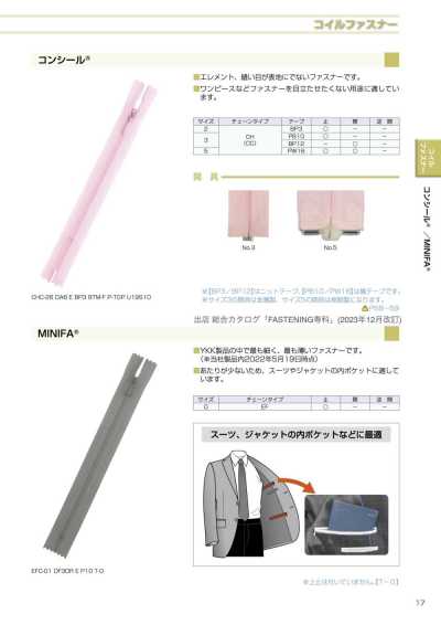 5CHOR コンシール® ファスナー オープン