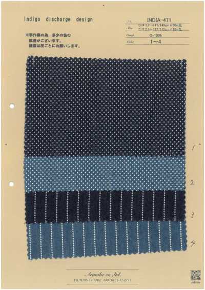 INDIA-471 Indigo discharge design