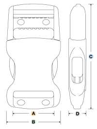 LB-R YKK バックル LB-R サイドリリースタイプ[バックル・カン類] YKK サブ画像