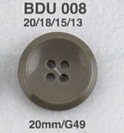 BDU008 ポリエステル樹脂製 表穴4つ穴ボタン