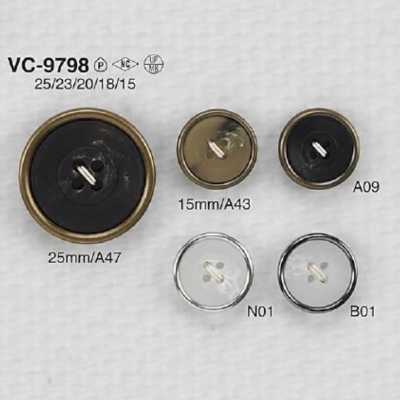 VC9798 ポリエステル樹脂/真鍮製 表穴4つ穴ボタン