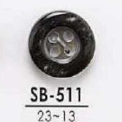 SB511 黒蝶貝製 表穴4つ穴ボタン