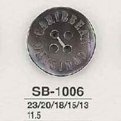 SB1006 黒蝶貝製 表穴4つ穴ボタン