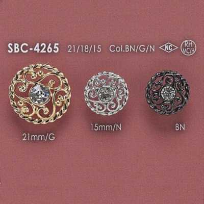 SBC4265 ガラス/ハイメタル製 丸カン足ボタン