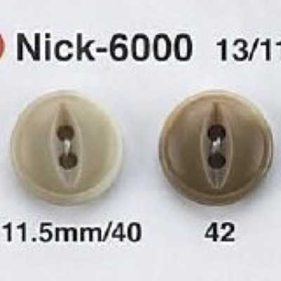 NICK6000 ユリア樹脂製 表穴2つ穴ボタン
