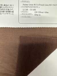 OA352653 Supima Cotton 80/1 & French Linen 60/1 ウルトラ高密度サテン[生地] 小原屋繊維 サブ画像