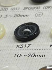 KS17 ポリエステル樹脂製 フチあり 4つ穴ボタン 大阪プラスチック工業(DAIYA BUTTON) サブ画像