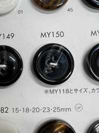 MY150 ポリエステル樹脂製 フチあり 4つ穴ボタン 大阪プラスチック工業(DAIYA BUTTON) サブ画像