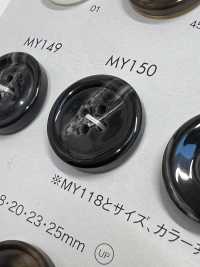 MY150 ポリエステル樹脂製 フチあり 4つ穴ボタン 大阪プラスチック工業(DAIYA BUTTON) サブ画像