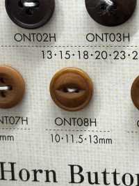 ONT08H 天然素材 コロゾ ナット 2つ穴 ボタン 大阪プラスチック工業(DAIYA BUTTON) サブ画像