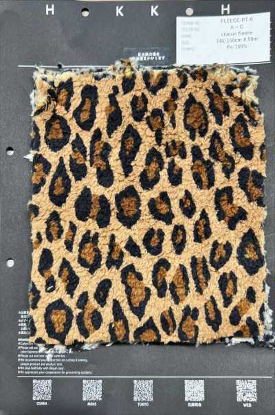 FLEECE-PT-6 classic fleece レオパード柄プリント