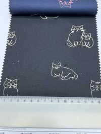1025-1236-1 200本 ブロード 刺繍 メガネネコ[生地] 北高 サブ画像