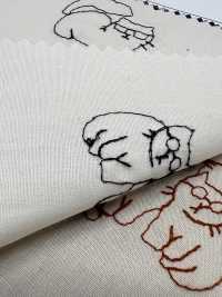 1025-1236-1 200本 ブロード 刺繍 メガネネコ[生地] 北高 サブ画像
