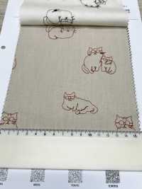 1025-1236-1 200本 ブロード 刺繍 メガネネコ[生地] 北高 サブ画像